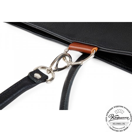 Женская кожаная сумка-трансформер "Валентино" (черная)